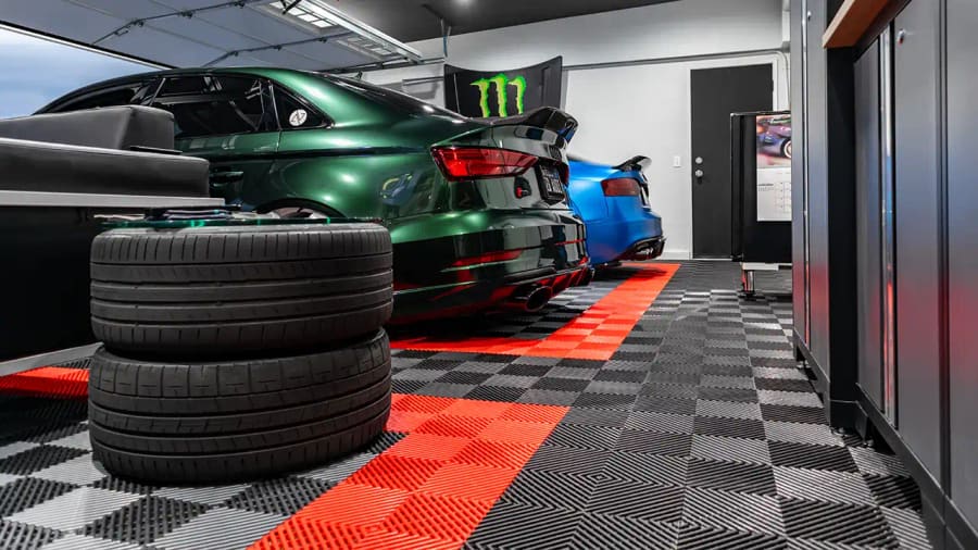 RaceDeck Free-Flow Interlocking Garage Floor Tile